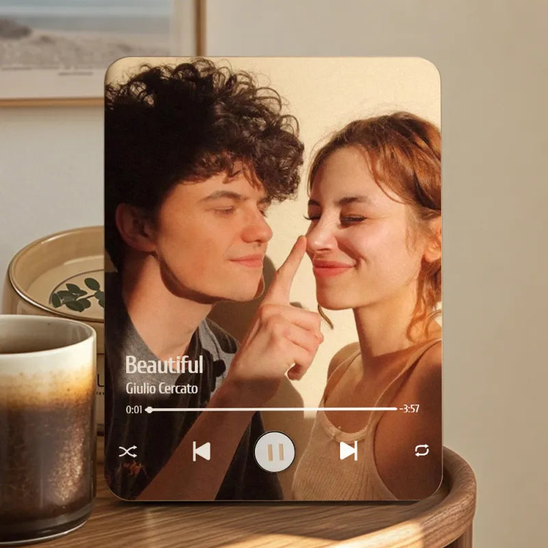 Kişiye Özel Müzik Çalan Fotoğraf Çerçevesi | Telefon Bağlantısı Olmadan Müzik Çalar | Ahşap Tasarım Hediye