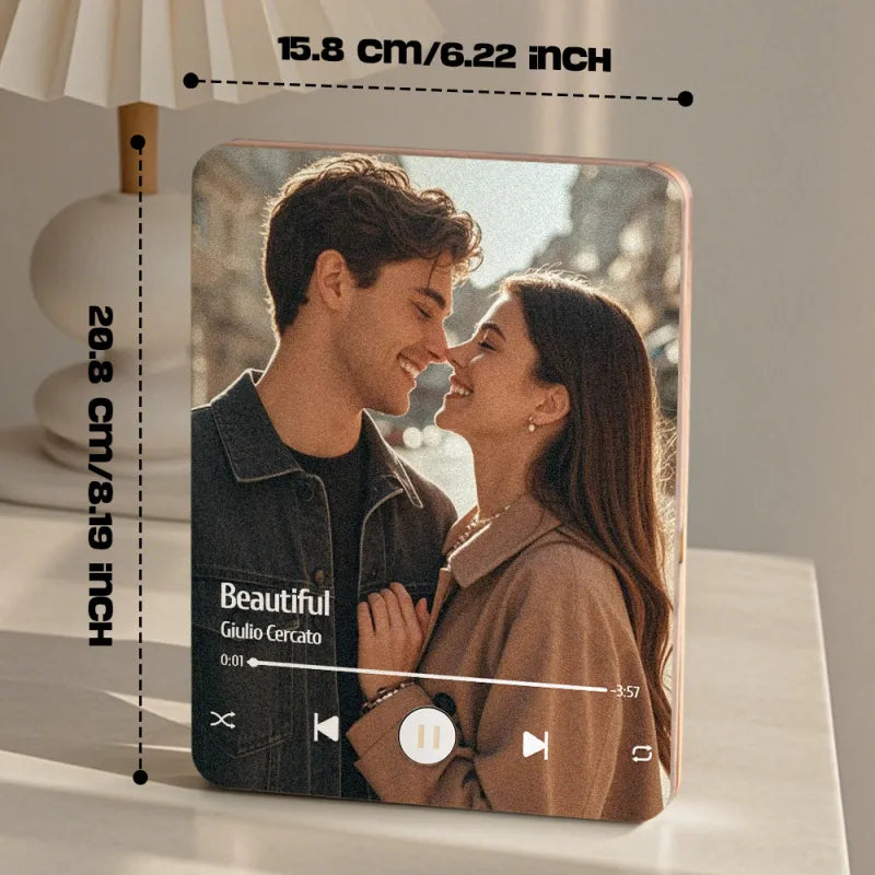 Kişiye Özel Müzik Çalan Fotoğraf Çerçevesi | Telefon Bağlantısı Olmadan Müzik Çalar | Ahşap Tasarım Hediye