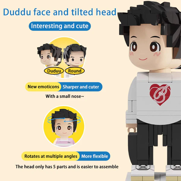 Duddu Brick Figür | Romantik Tasarımlı LEGO Tarzı Mini Karakter | Sevgililer Günü ve Anı Hediyesi
