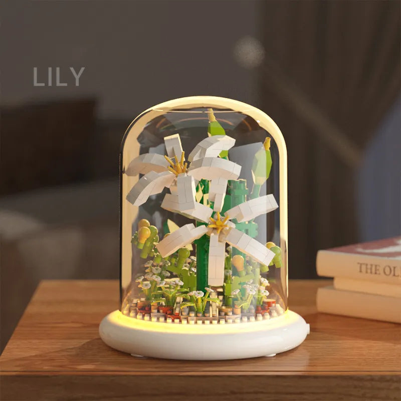 Lego Tarzı Solmayan Çiçek Buketleri – Yapboz Setiyle Dekoratif ve Eğlenceli Hediyeler!