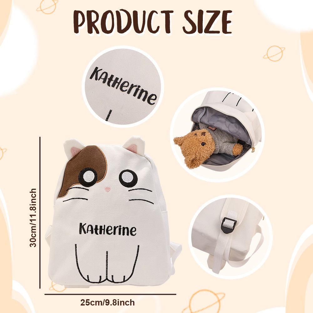 Kişiye Özel İsim Nakışlı Peluş Hayvan Temalı Çocuk Sırt Çantası
