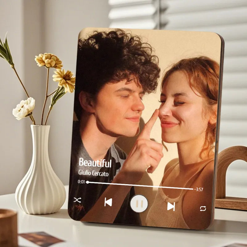 Kişiye Özel Müzik Çalan Fotoğraf Çerçevesi | Telefon Bağlantısı Olmadan Müzik Çalar | Ahşap Tasarım Hediye