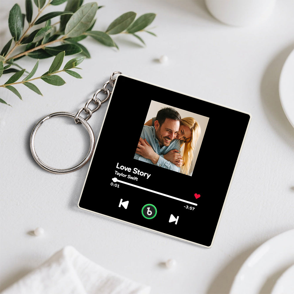 Kişiye Özel Fotoğraflı Müzikli Anahtarlık | USB’den Değiştirilebilir Şarkı | Mini Müzik Kutusu Hediyesi