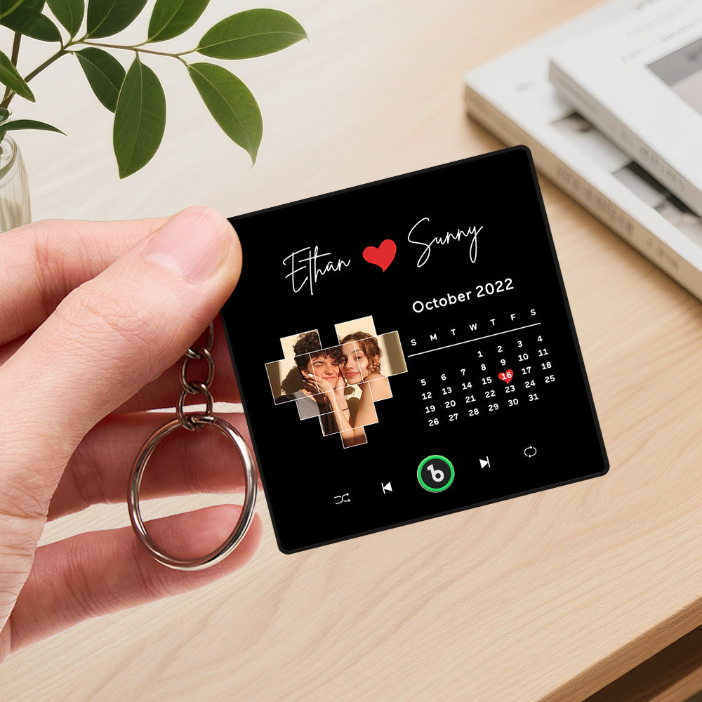 Kişiye Özel Fotoğraflı Müzikli Anahtarlık | USB’den Değiştirilebilir Şarkı | Mini Müzik Kutusu Hediyesi