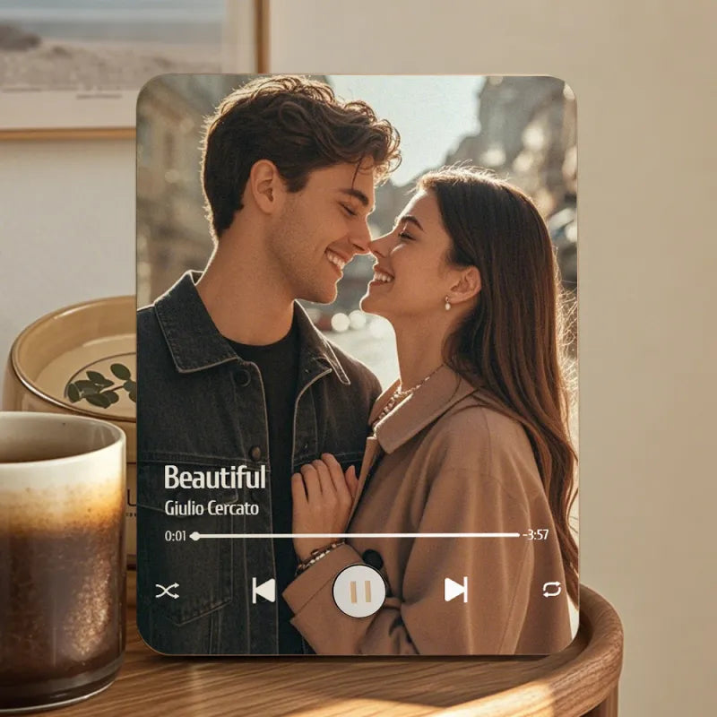 Kişiye Özel Müzik Çalan Fotoğraf Çerçevesi | Telefon Bağlantısı Olmadan Müzik Çalar | Ahşap Tasarım Hediye