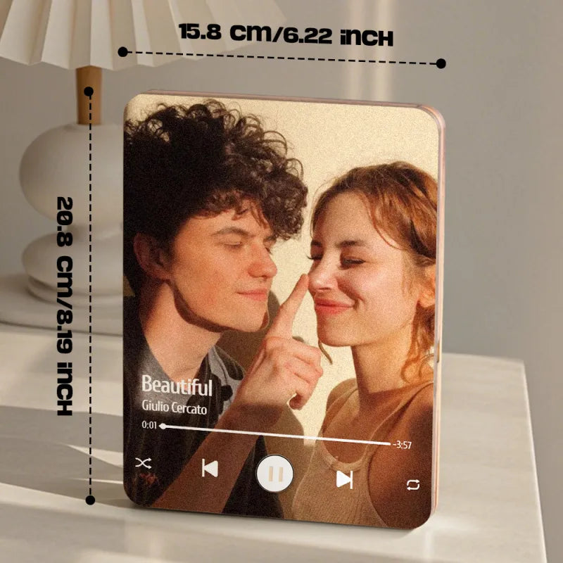 Kişiye Özel Müzik Çalan Fotoğraf Çerçevesi | Telefon Bağlantısı Olmadan Müzik Çalar | Ahşap Tasarım Hediye
