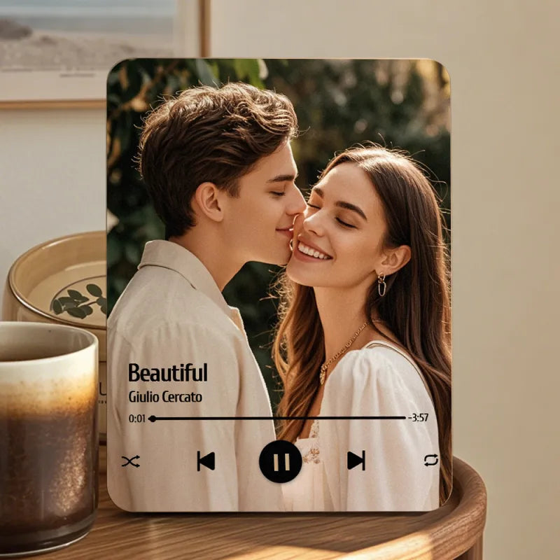 Kişiye Özel Müzik Çalan Fotoğraf Çerçevesi | Telefon Bağlantısı Olmadan Müzik Çalar | Ahşap Tasarım Hediye