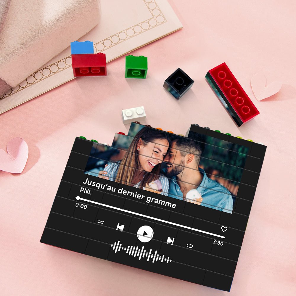 Kişiselleştirilmiş Müzik Kodlu Lego Blok Çerçeve – Fotoğraflı ve Şarkı Kodlu Özel Hediye - OnlineBazaar