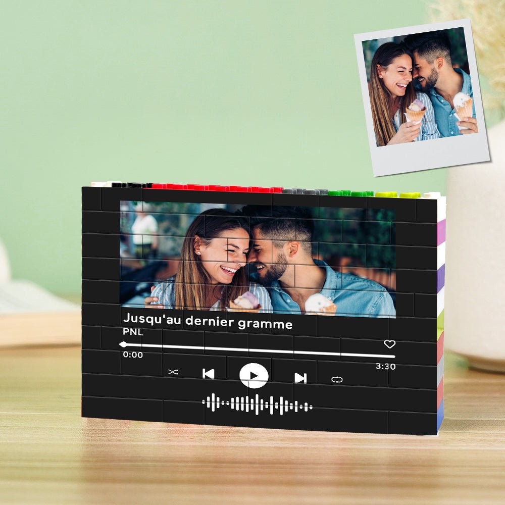 Kişiselleştirilmiş Müzik Kodlu Lego Blok Çerçeve – Fotoğraflı ve Şarkı Kodlu Özel Hediye - OnlineBazaar