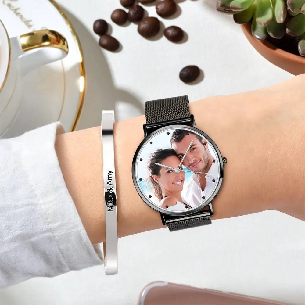 Kişiye Özel Fotoğraflı Unisex Metal Kordon Saat – 36mm / 40mm Seçenekli Gravürlü Model - OnlineBazaar