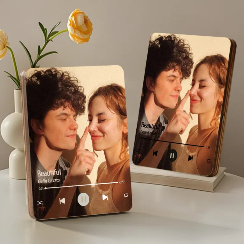 Kişiye Özel Müzik Çalan Fotoğraf Çerçevesi | Telefon Bağlantısı Olmadan Müzik Çalar | Ahşap Tasarım Hediye