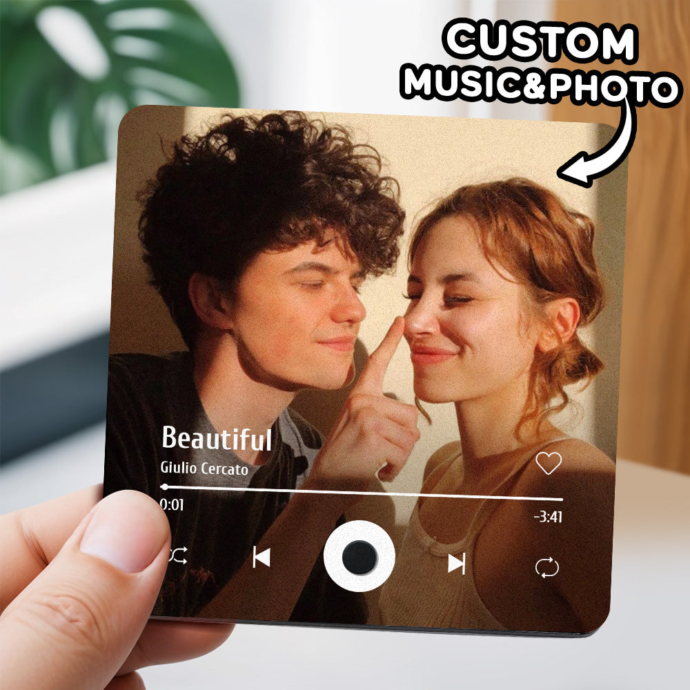 Kişiye Özel Müzikli Fotoğraf Magnet – Klasik Tasarım