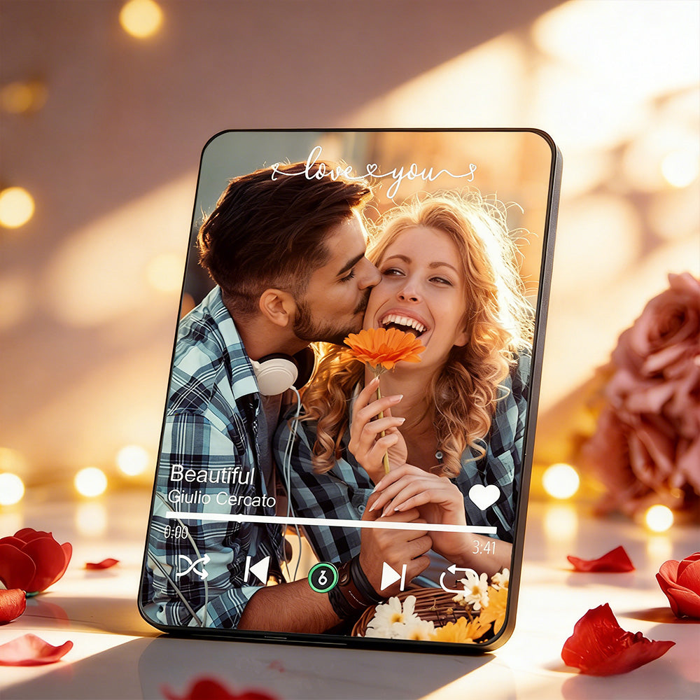 Kişiye Özel LoveYou Tasarım Müzik Plaketi