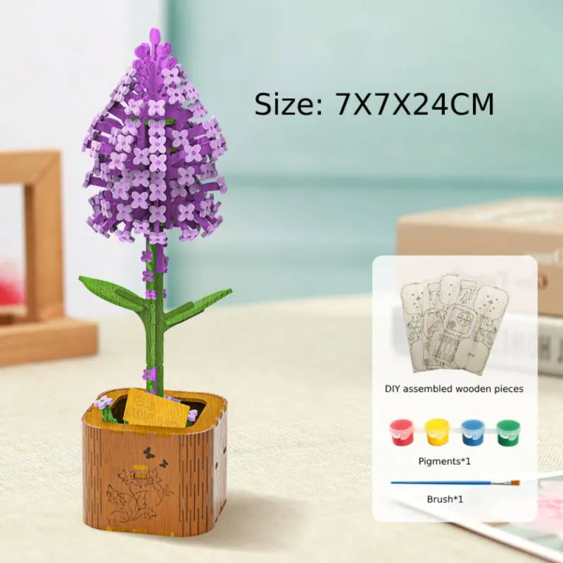 3D Ahşap Çiçek Yapboz – El Yapımı Anneler Günü Hediyesi!