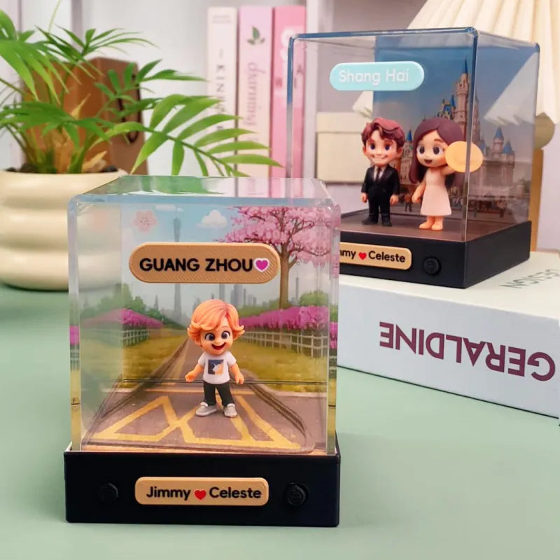 Kişiye Özel 3D Mini Figür – Arka Plan Seçenekli Kutu | Yapay Zeka Önizlemeli