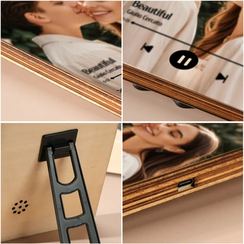 Kişiye Özel Müzik Çalan Fotoğraf Çerçevesi | Telefon Bağlantısı Olmadan Müzik Çalar | Ahşap Tasarım Hediye