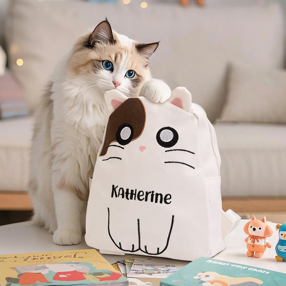 Kişiye Özel İsim Nakışlı Peluş Hayvan Temalı Çocuk Sırt Çantası