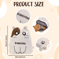 Kişiye Özel İsim Nakışlı Peluş Hayvan Temalı Çocuk Sırt Çantası
