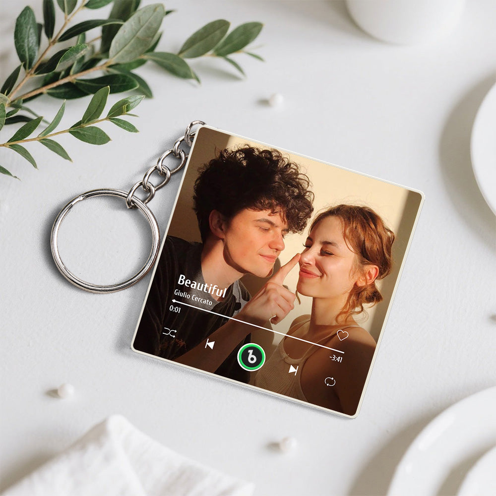 Kişiye Özel Fotoğraflı Müzikli Anahtarlık | USB’den Değiştirilebilir Şarkı | Mini Müzik Kutusu Hediyesi