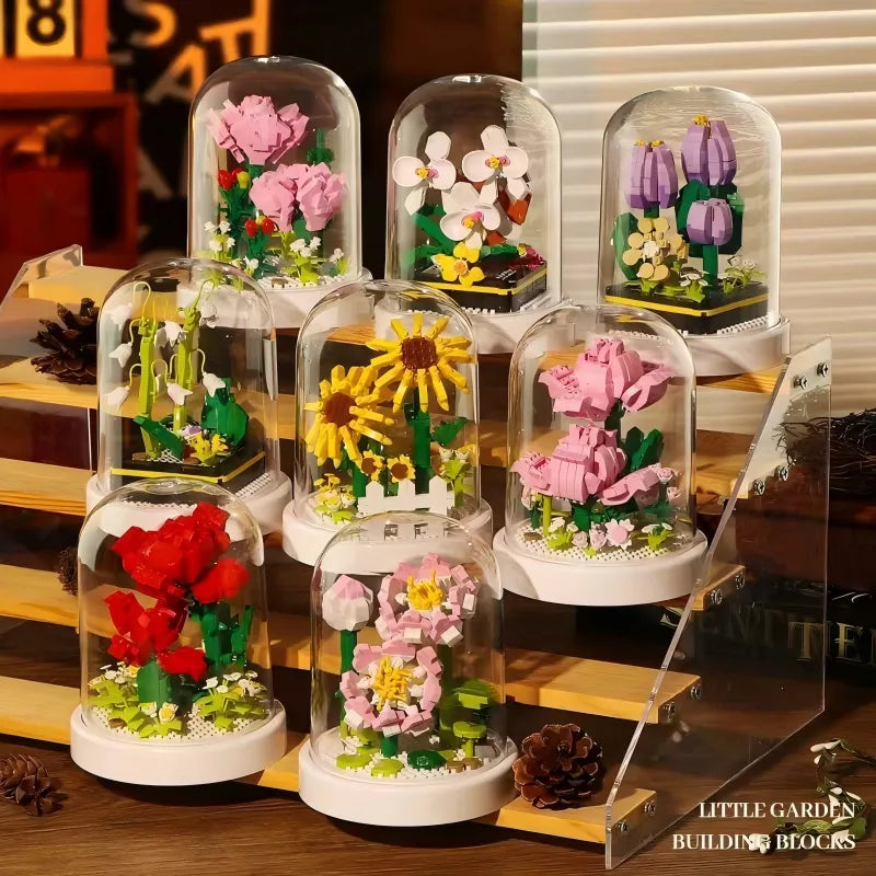 Lego Tarzı Solmayan Çiçek Buketleri – Yapboz Setiyle Dekoratif ve Eğlenceli Hediyeler!