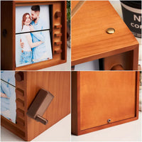 Vintage TV Tasarımlı El Çevirme Animasyonlu Fotoğraf Albümü (Işıklı Model)