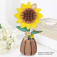 Sunflower 3D Ahşap Yapboz – El Yapımı Solmayan Çiçek Hediyesi
