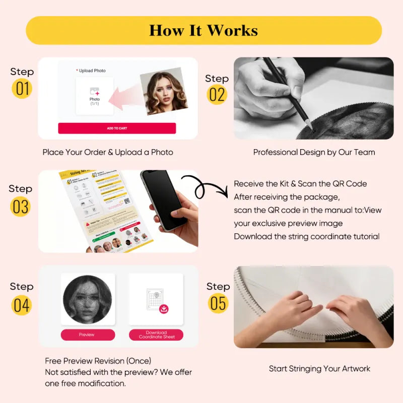 Personalized Photo Thread Art Kit – DIY Portrait Wall Art | Unique Handmade Gift