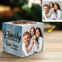 Kişiselleştirilmiş Fotoğraf Küpü - Çoklu Fotoğraf Çerçevesi - Aile için Hediye - "Birlikte Aile Oluruz" Sihirli Küp - OnlineBazaar