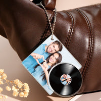 Kişiselleştirilmiş Müzik Anahtarlığı - Fotoğraflı Vinil Plak - NFC ile Dokun ve Çal - OnlineBazaar