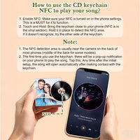 Kişiselleştirilmiş Müzik Anahtarlığı - Fotoğraflı Vinil Plak - NFC ile Dokun ve Çal - OnlineBazaar
