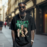 Kişiye Özel Vintage Tarzı Fotoğraflı Tişört – İsim Baskılı Unisex T-shirt - OnlineBazaar